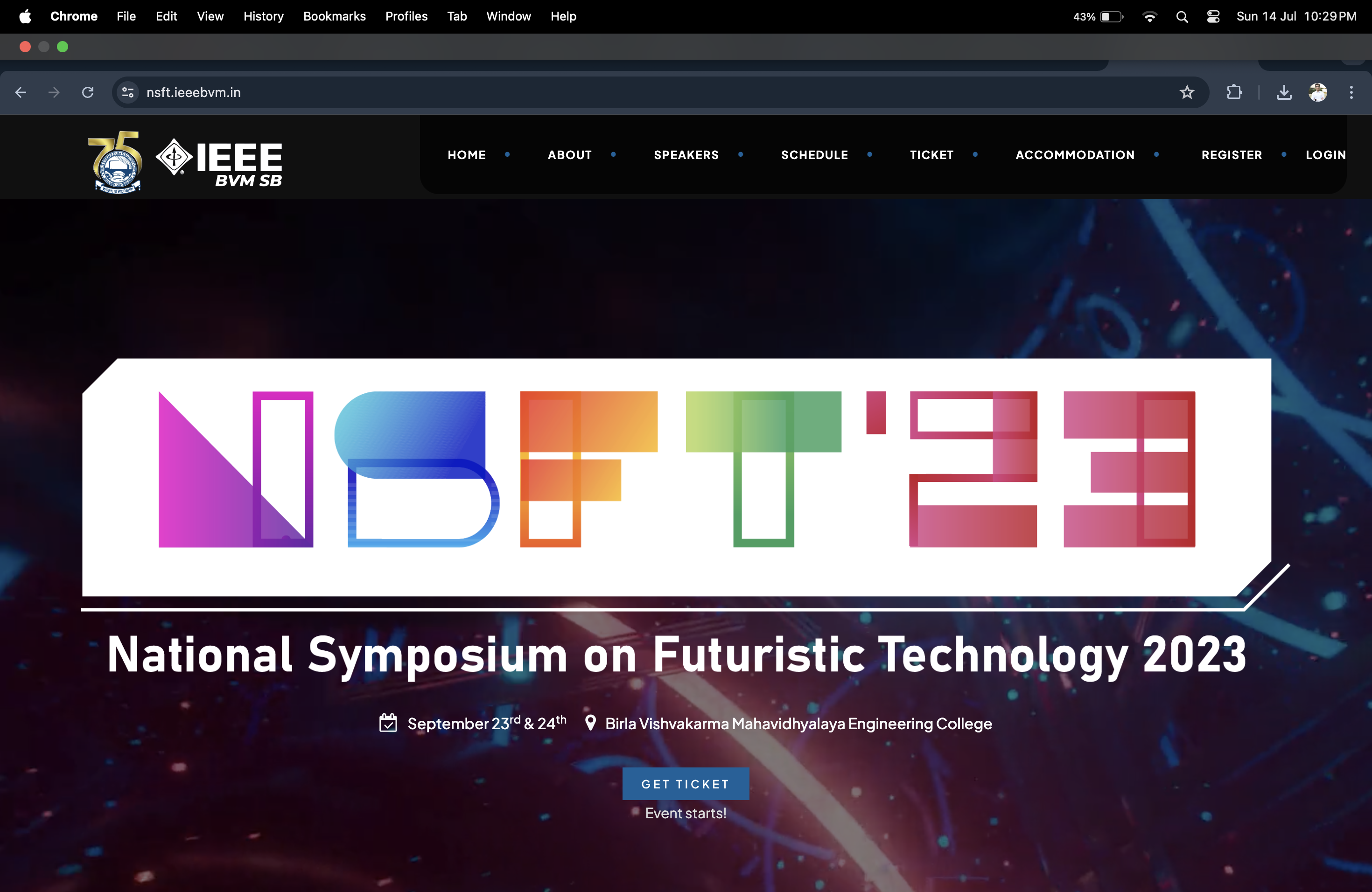 NSFT'23 National Symposium Futuristic Technology Event Website